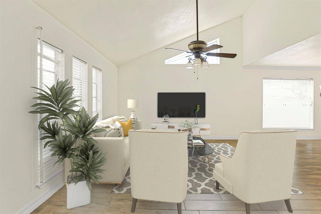 Den area or second living room. Virtually staged.