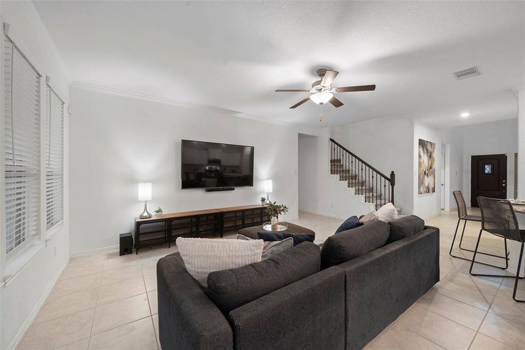 Another view of the spacious living room.
