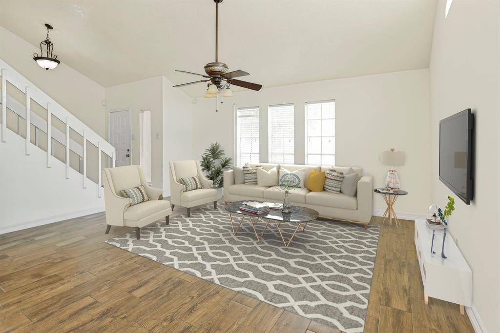 Den area or second living room. Virtually staged.