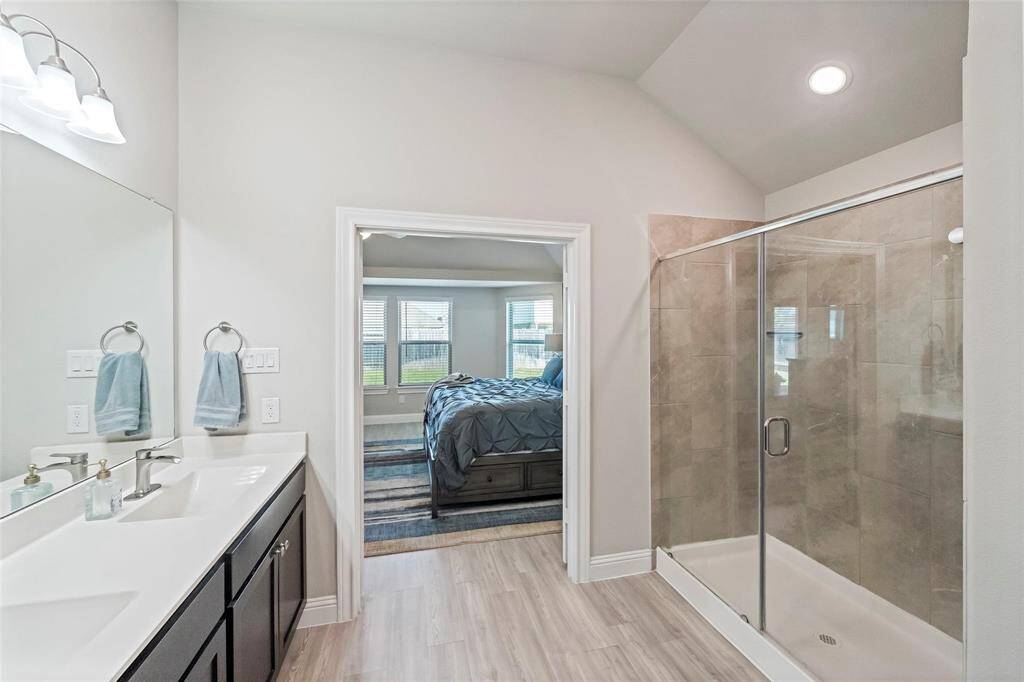 The master bath has a large steam shower and room to breathe!