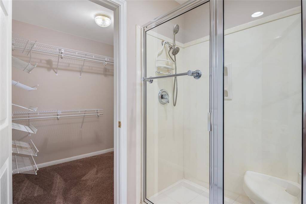 Large walk in Shower and Spacious walk in Closet.