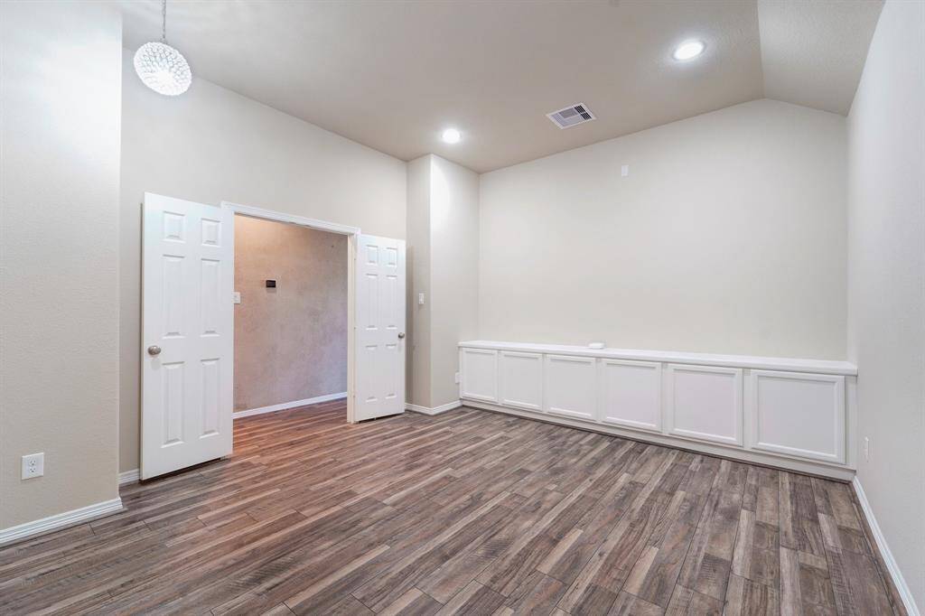 Media Room with storage cabinets