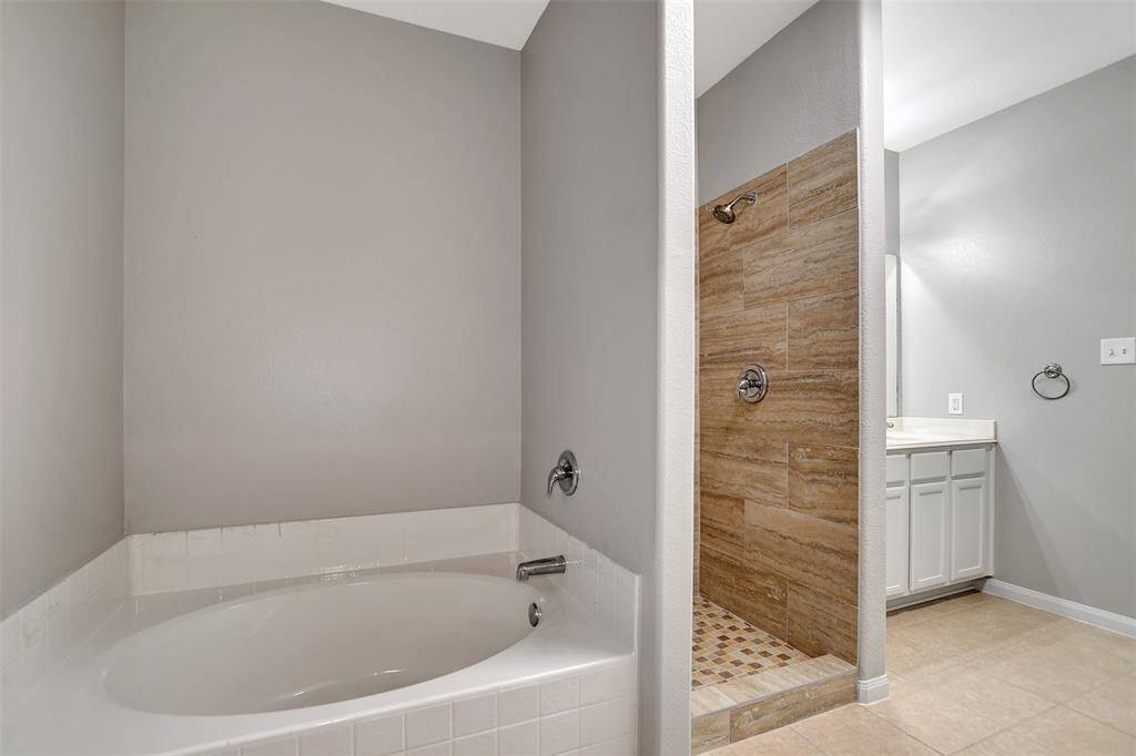 Soaking tub and separate shower