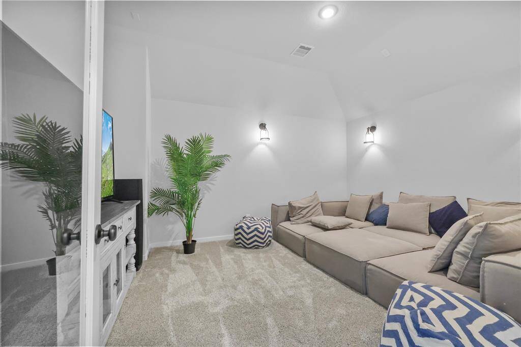 The media/flex room is tucked away & it offers a versatile space to make your own. You could also convert this into a bedroom if you needed an additional room.