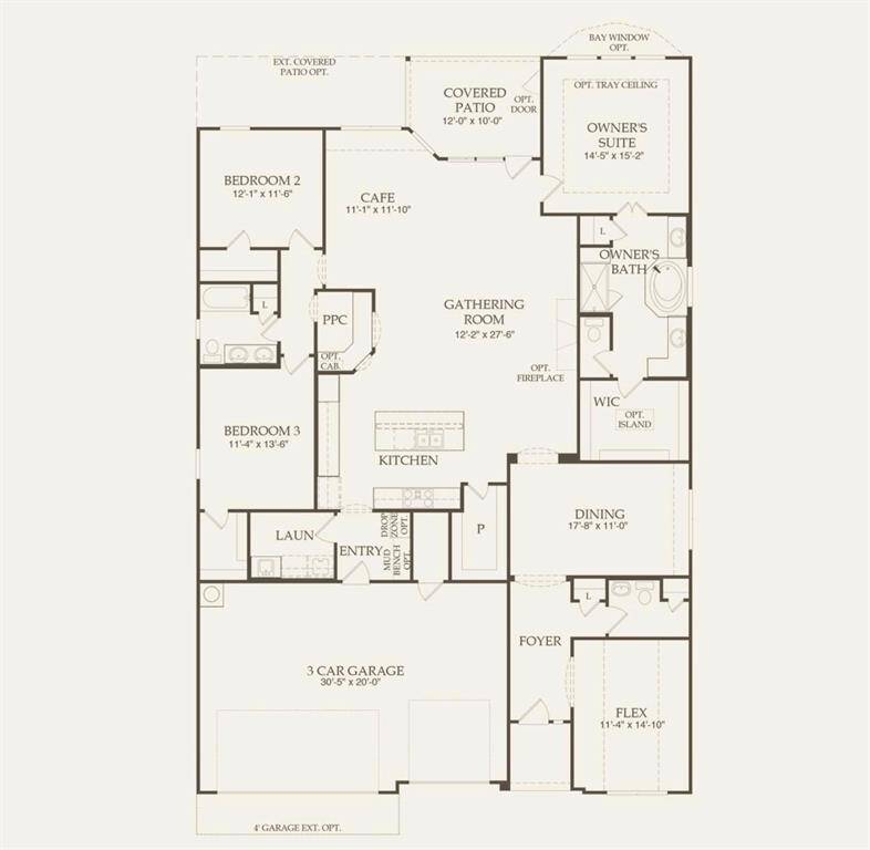Example Floor Plan.  Not Actual Plan
