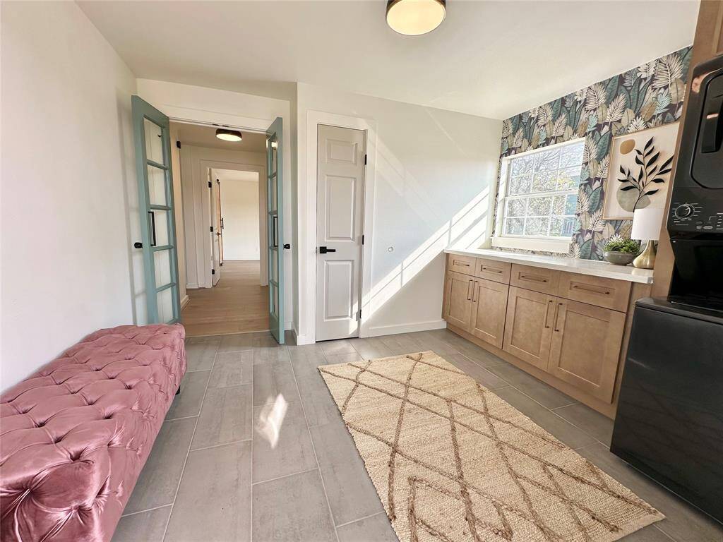 View from the back door into the laundry room.