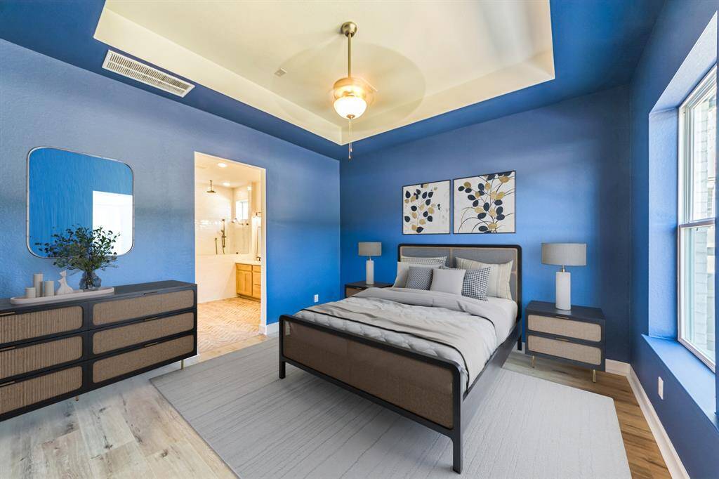 virtually staged master bedroom