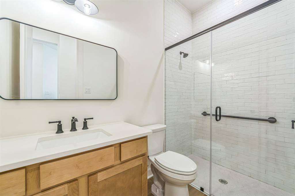 secondary bath with walk in shower
