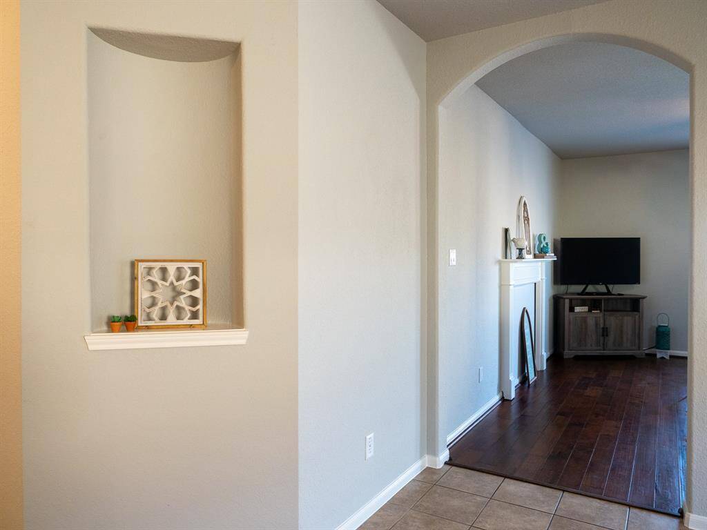 View from kitchen into family room