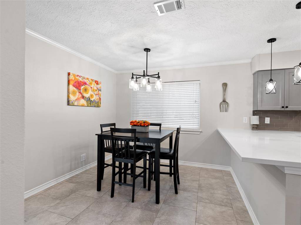 The eating area in the kitchen allows for convenience during meals