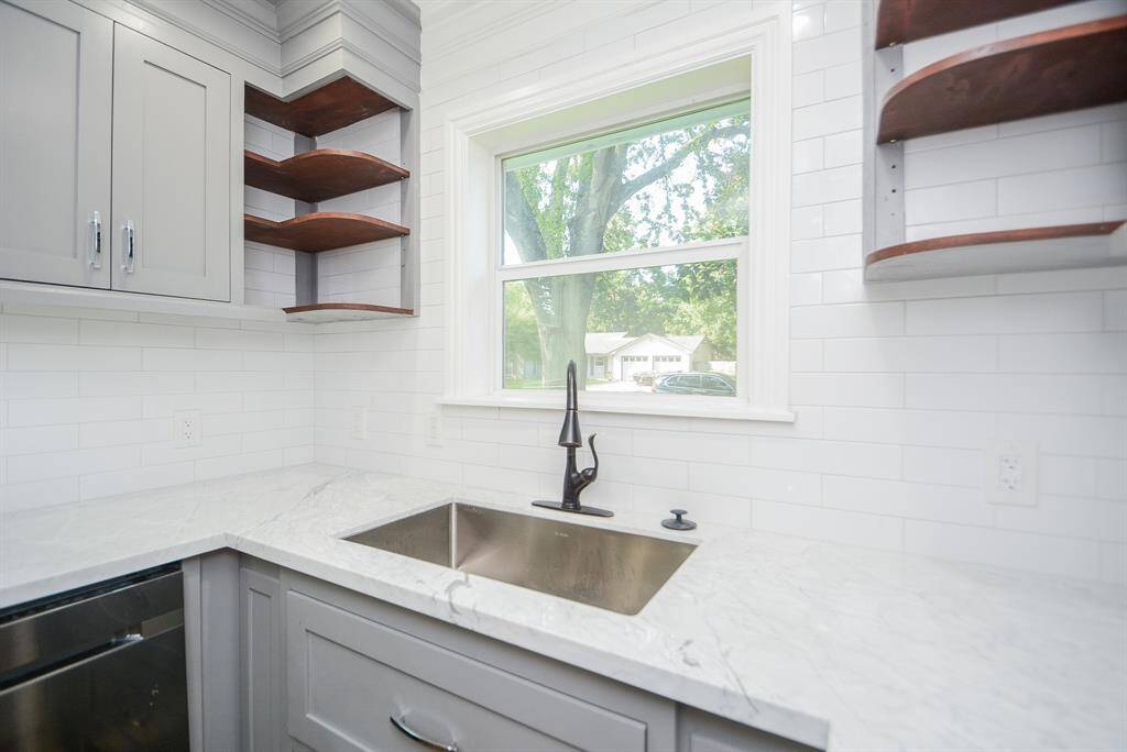 Subway tile backsplash