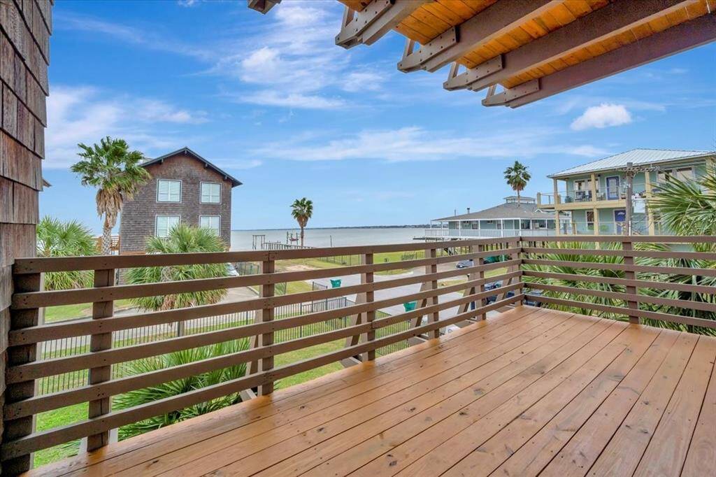 Water views from the first floor covered balcony.