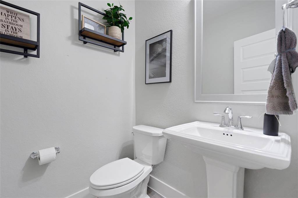 This home also has a guest half bath.