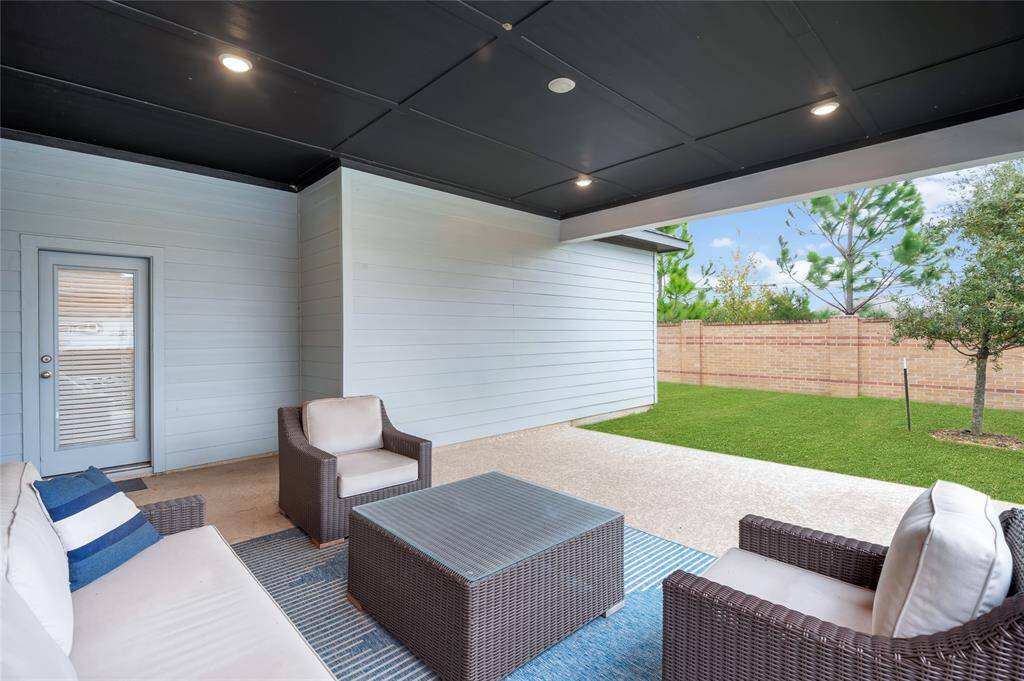 Enjoy your very own huge covered patio with recessed lighting.