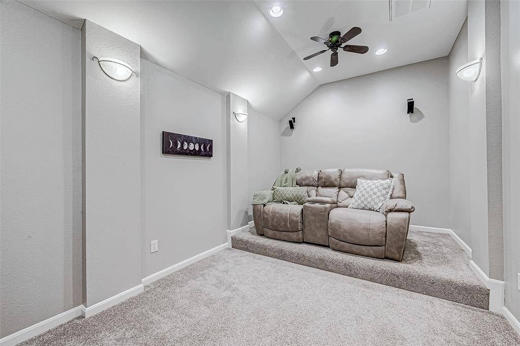 Media room attached to flex room.