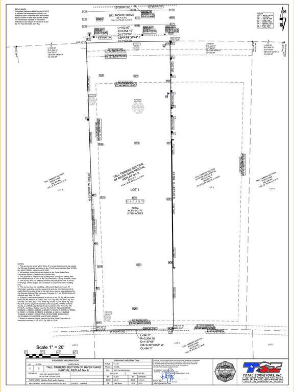 SURVEY of 3925 Del Monte Drive.