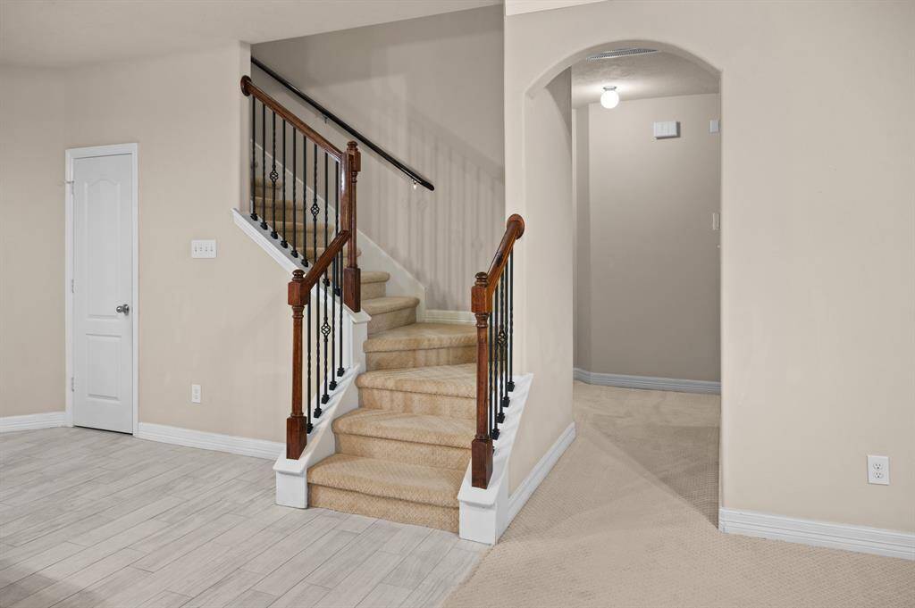 Stairs lead up to the second floor!