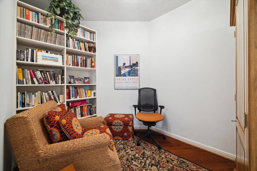 Flex space off primary bedroom makes a perfect home office, craft room, reading nook.