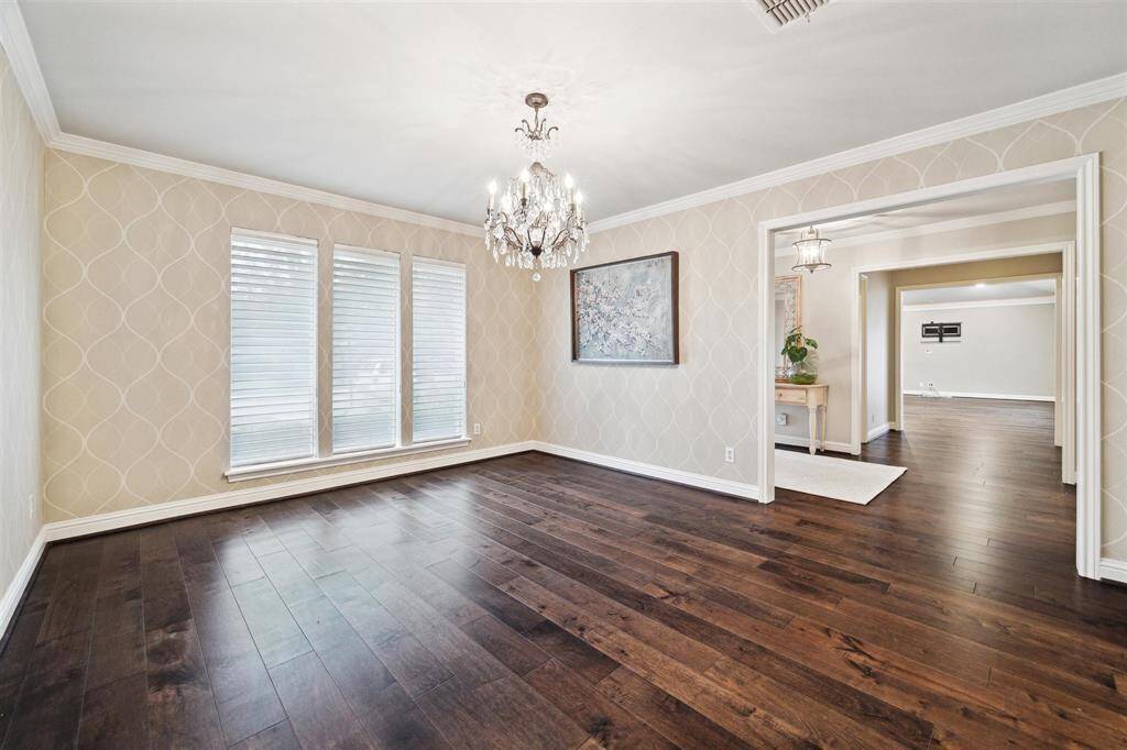 Open concept kitchen with granite counters, recessed lighting and stainless appliances