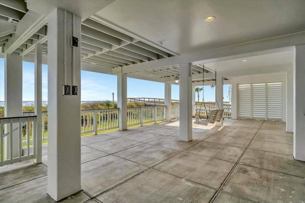 Porch swing facing the ocean