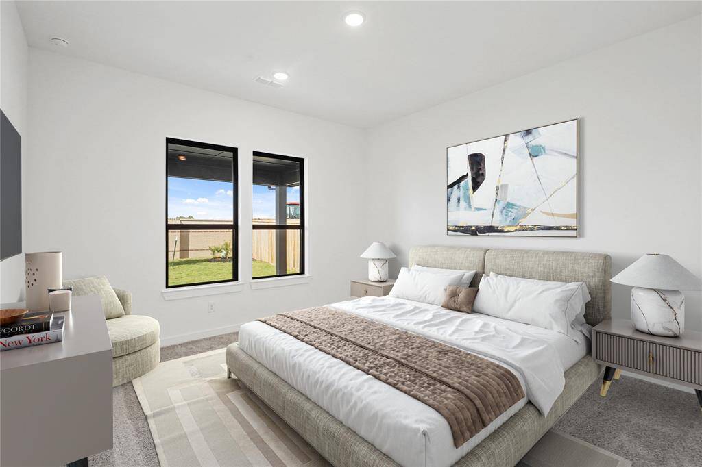 Virtually staged main bedroom