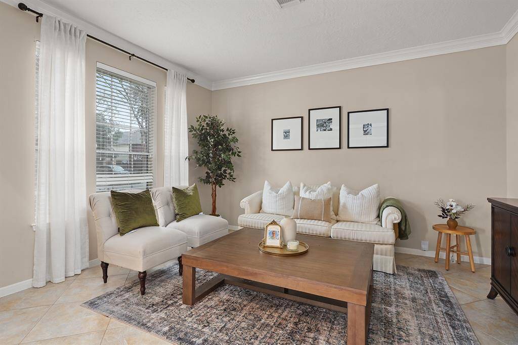 Formal Living or Home Office with Crown Moulding