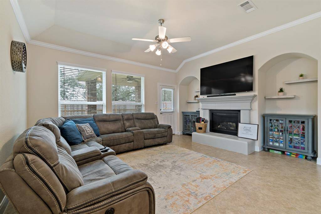 Cozy fireplace for the cool nights.