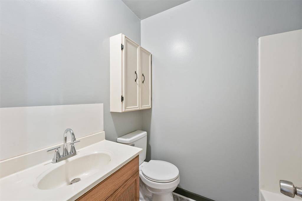 Bathroom with shower tub combo