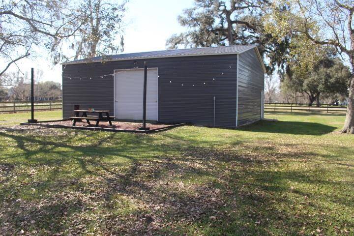 Back view of shop with patio area