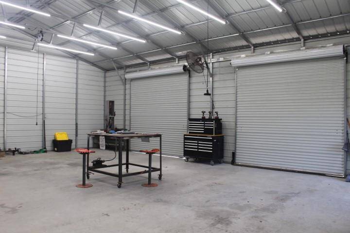 Inside shop showing two doors