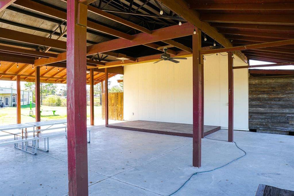 Pavilion with additional storage in the back