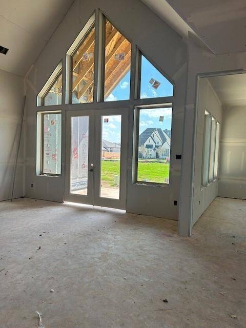 These doors lead to a side patio.