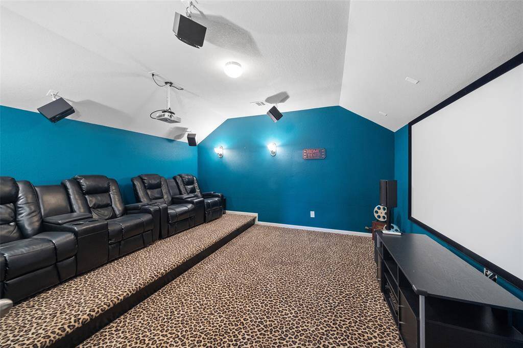 In addition to game room you also get a media room with theatre seating and equipment that stays!
