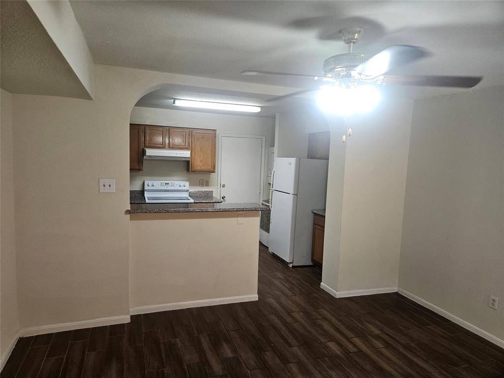living area kitchen garage
