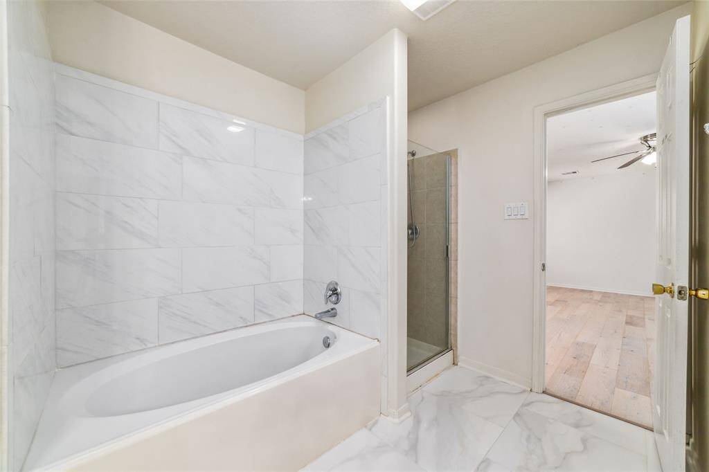 Shower and separate tub.