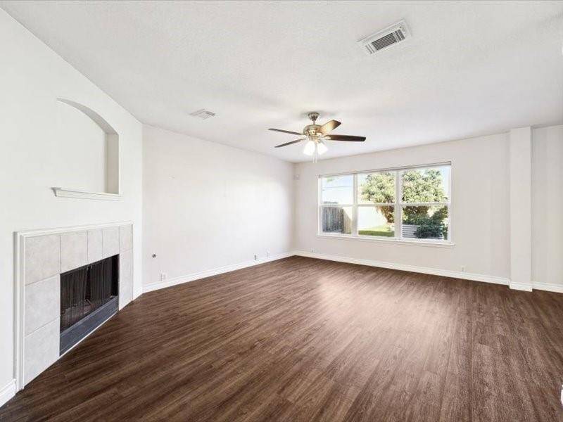A cozy gas fireplace compliments the living space.