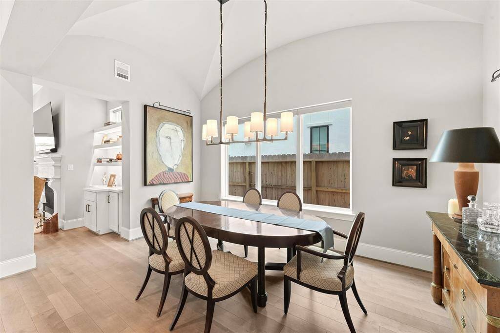 Notice the subtle arched ceiling detail. Chandelier is from Restoration Hardware. And there is plenty of wall space for your art!