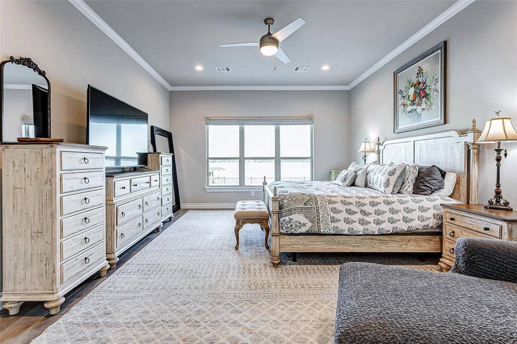 Motorized and blackout shades make it easy to wind down and relax