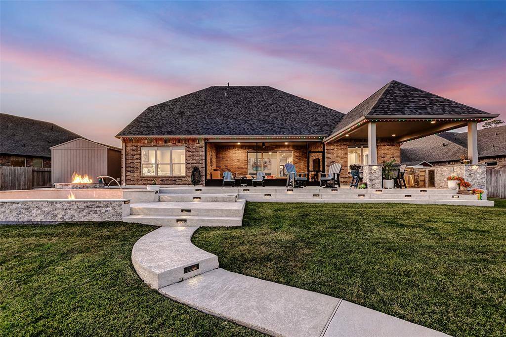 Backyard view of house
