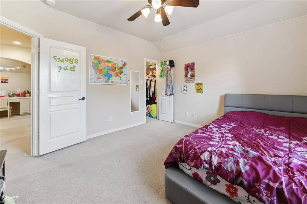 Spacious second floor bedroom with walk-in closet