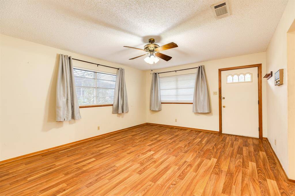 Living area showing front door