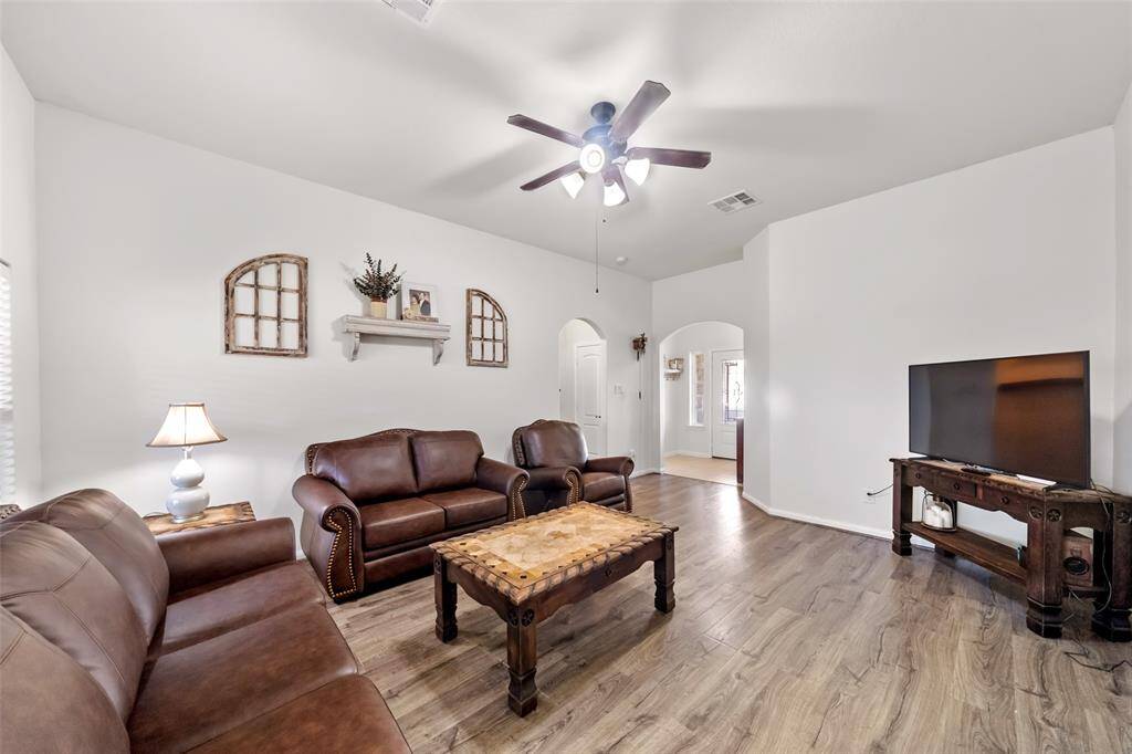 Beautiful living area with amazing wood flooring!