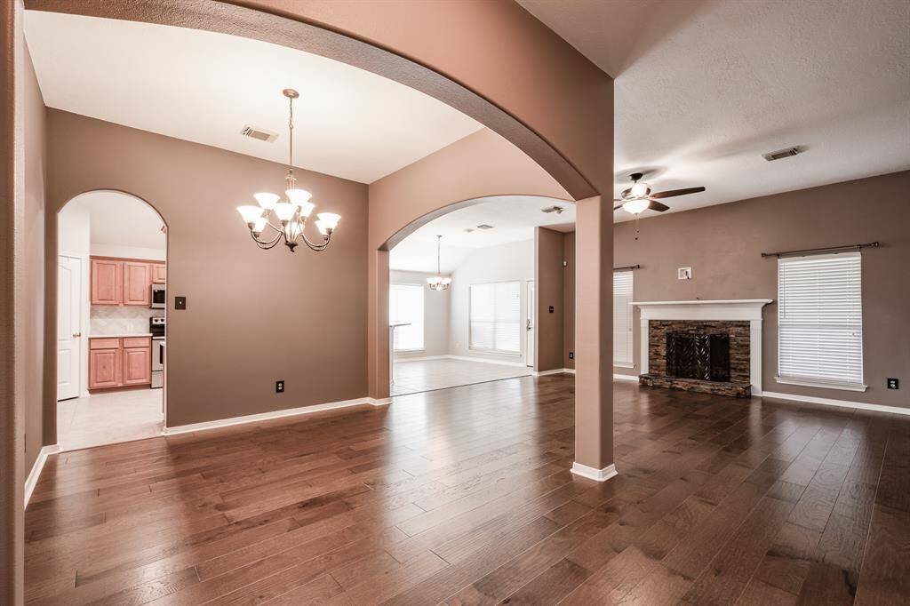 Large living and dining area