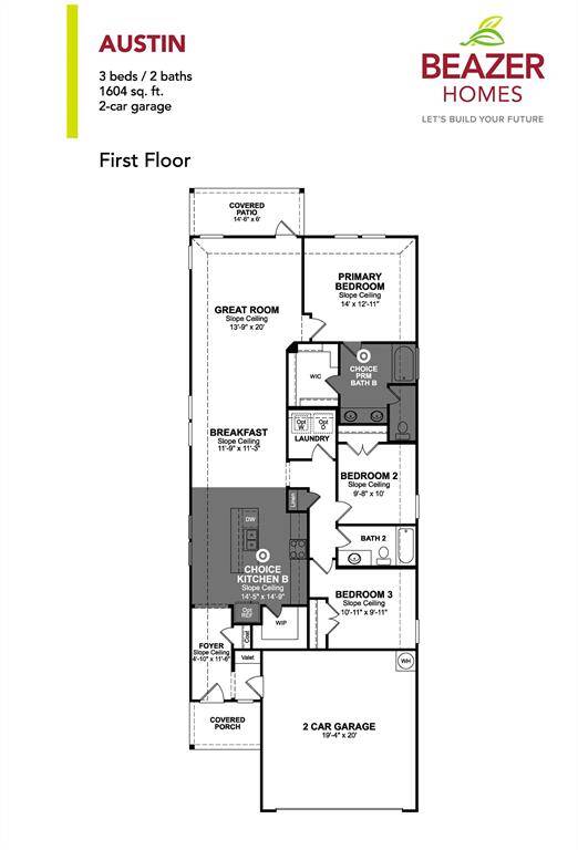 Plan features 3 bedrooms, 2 baths, and over 1,600 sqft.