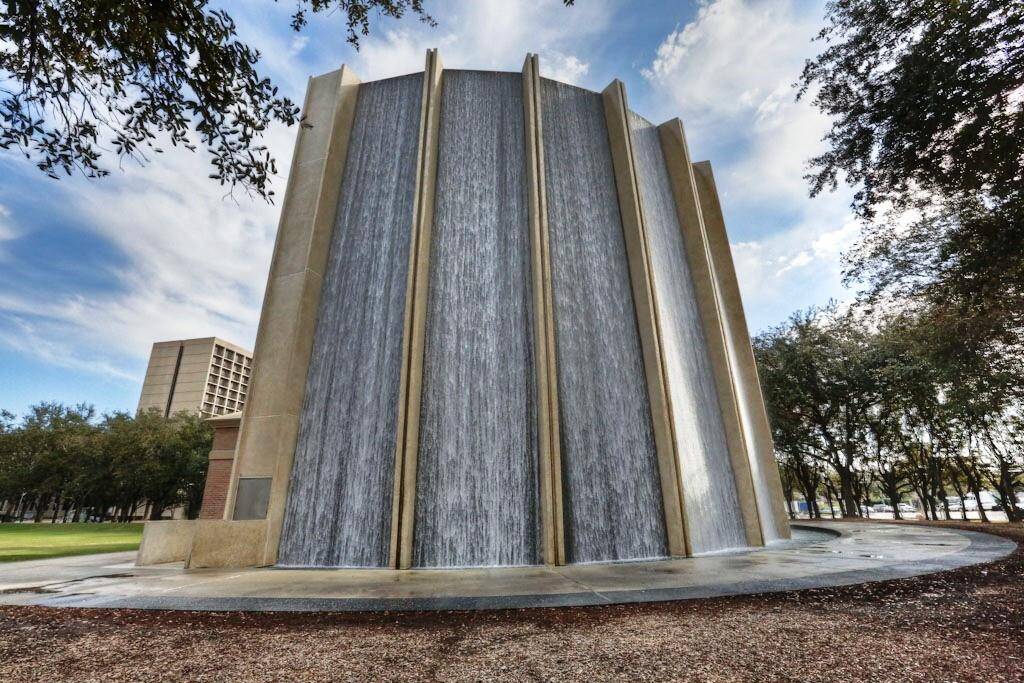 Take a short stroll from The Oxford to the Wall of Water Fountain