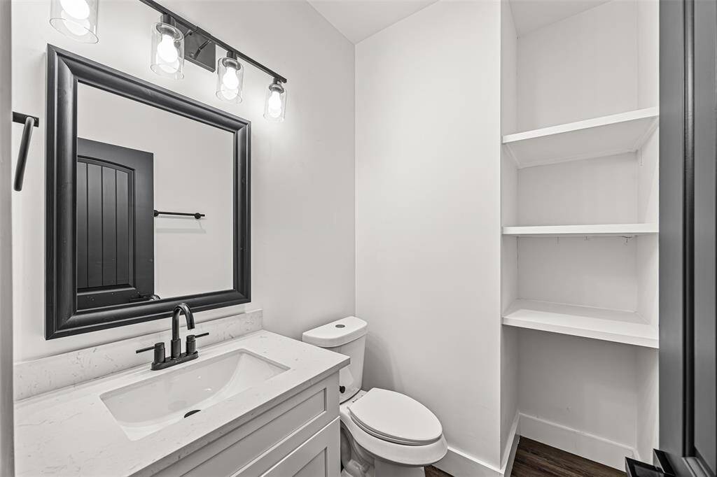 Half bath with ample storage
