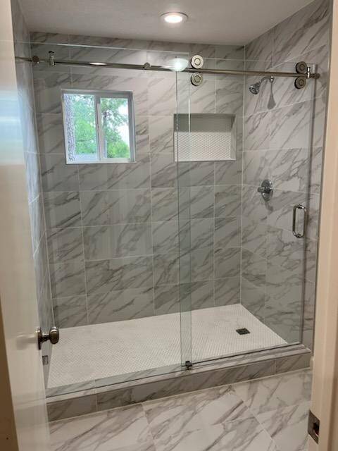 Secondary bathroom with oversized shower