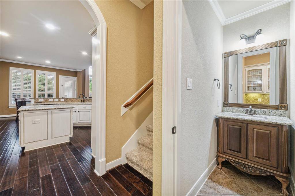 Half bathroom downstairs for guests.
