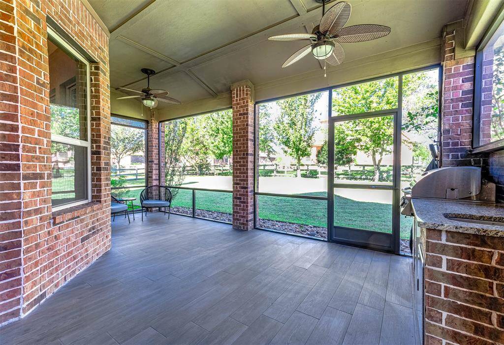 Screened-in extended covered patio