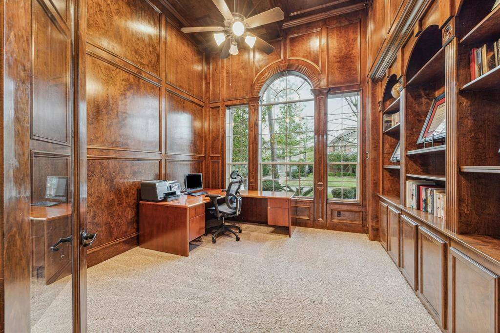 Dedicated study / office with built-ins and elegant millwork.